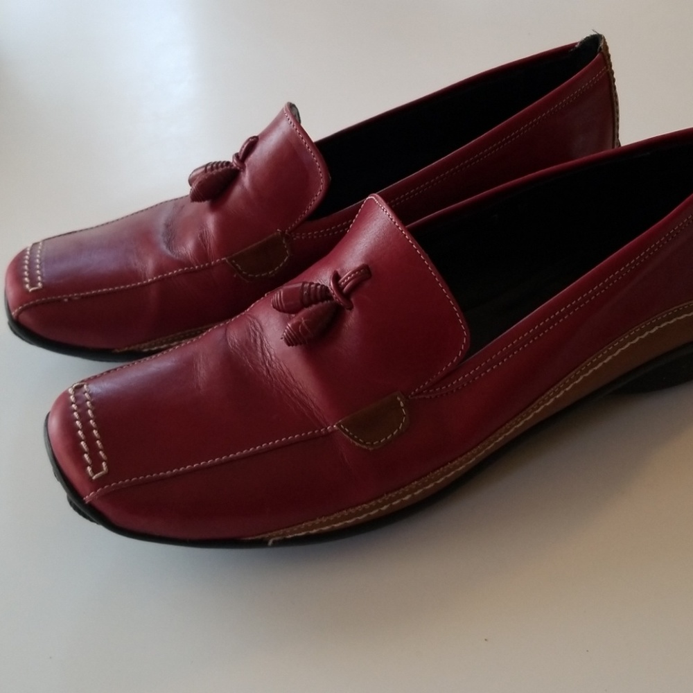 Sesto meucci  loafers sz 7M. Apple Red and brown - Picture 7 of 8